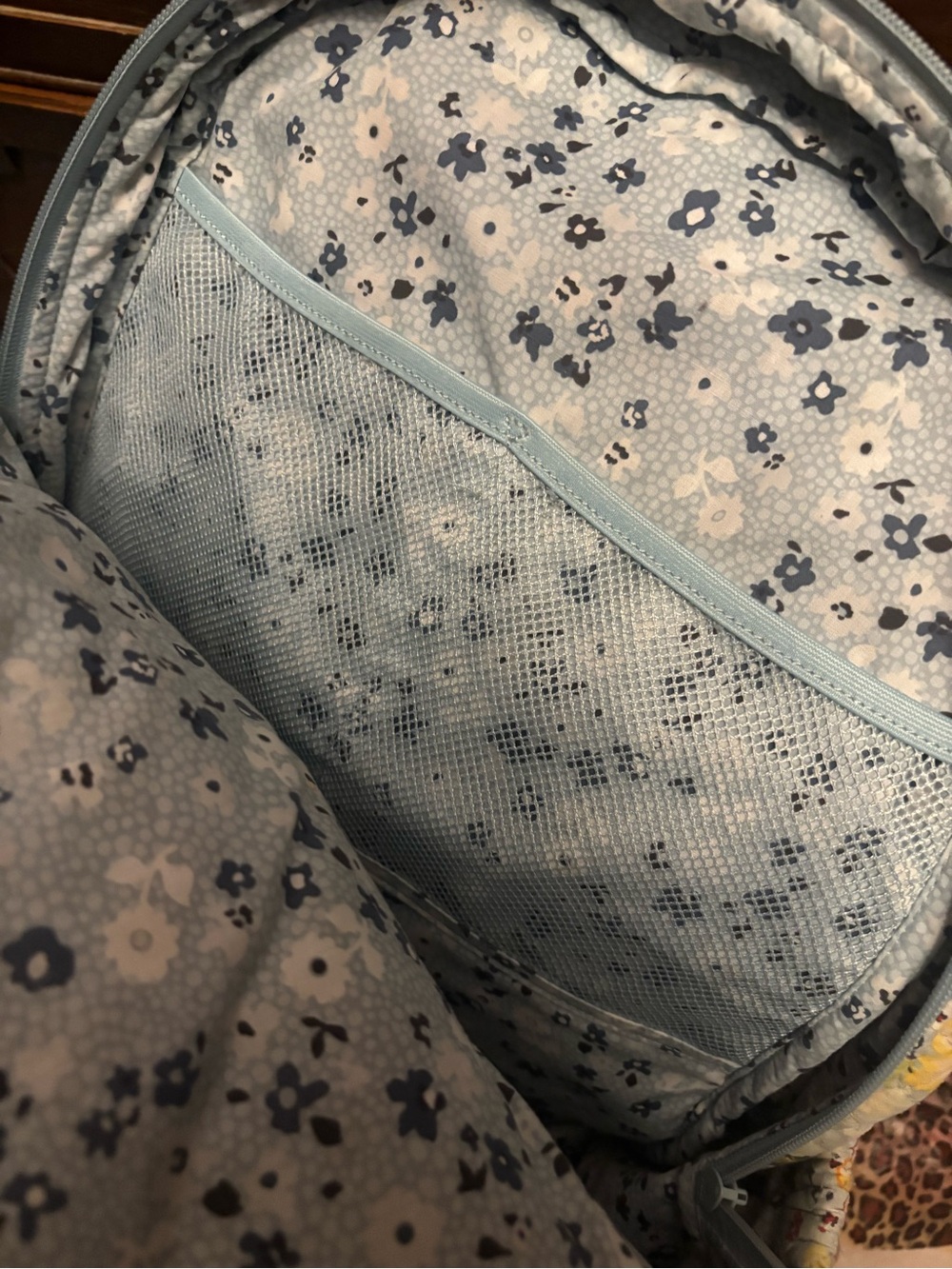 Vera Bradley Light Blue Quilted Floral Backpack - Picture 2 of 3